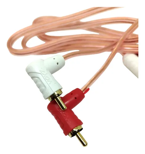 Cable 2 Rca A 2 Rca En Angulo 90° Full Cobre - 90 Cm Voyz