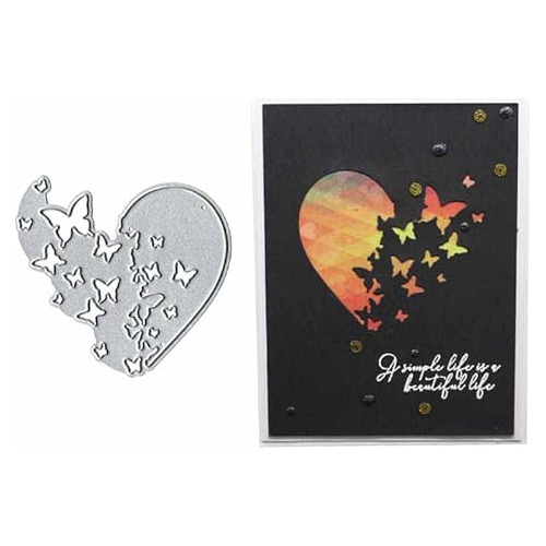 Troqueles De Metal De Corazón Y Mariposa Hacer Tarjeta...