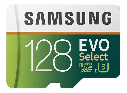 Imagen 1 de 3 de Memoria Microsd Samsung Evo Select 128gb 100mbs C10 U3 4k