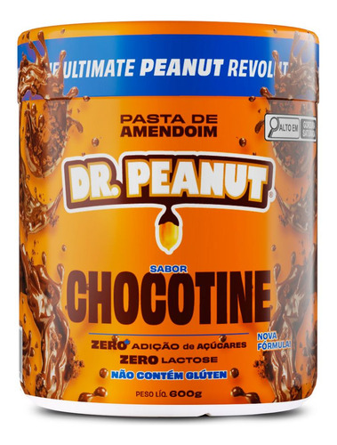 Dr. Peanut Pasta Com Melhor Sabor Do 600g Com Whey Sabor Chocotine