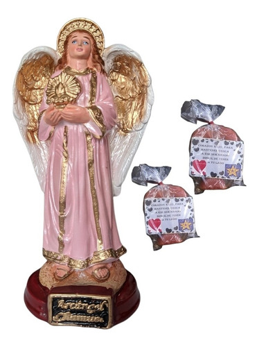 Imagen 1 de 3 de Figura Arcangel Chamuel Del Amor  Más Velas Corazón 