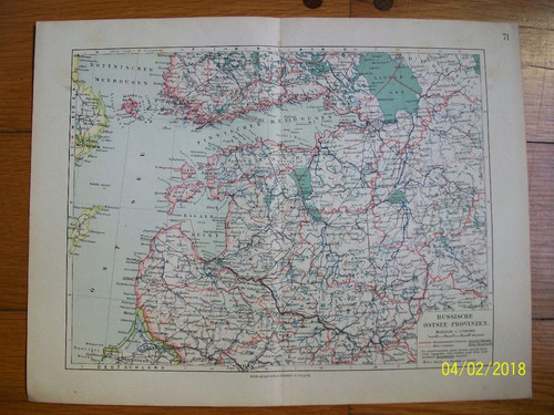 Provincias Rusas Del Mar Báltico Mapa De 1912