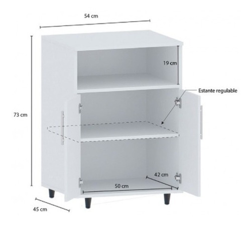 Imagen 5 de 5 de Mueble Para Microondas Organizador Horno Kit Cocina Kromo-s