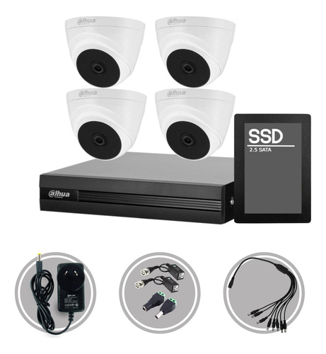 Kit Seguridad Dahua Cctv Dvr 8ch  + 4 Camara 720p + Disco