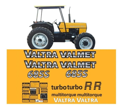 Kit Adesivos Compatível Trator Valtra 685s Turbo+ Etiquetas