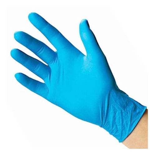 Guantes Nitrilo Celestes Azules Caja X 100 Unidades S-m-l