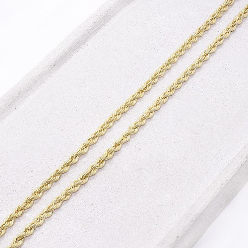 Corrente Em Ouro 18k Corda Laser 45cm 3.3 Mm