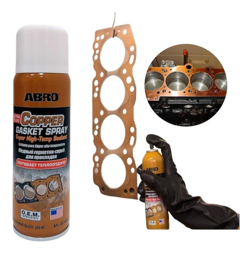 Spray Cobre Junta Cabeçote Escape Admissão Abro Copper 380ml