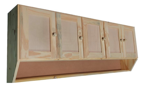 Waluminio aereo de cocina 5 puertas de madera pino muebles color blanco