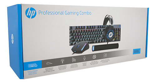 Kit Profesional Hp Gamer Gm3000 Teclado Mouse Auriculares