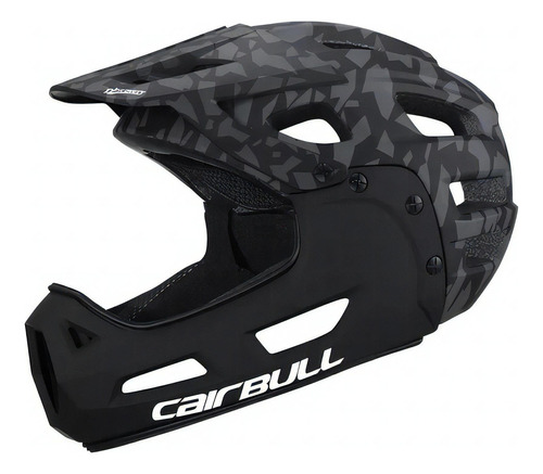 Casco Bicicleta Mtb Dh Integral Cairbull Discovery 520g Ce  Camuflado Gris 54-61