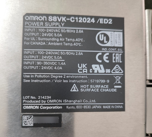 Fonte Chaveada 24 Vdc 5a Omron