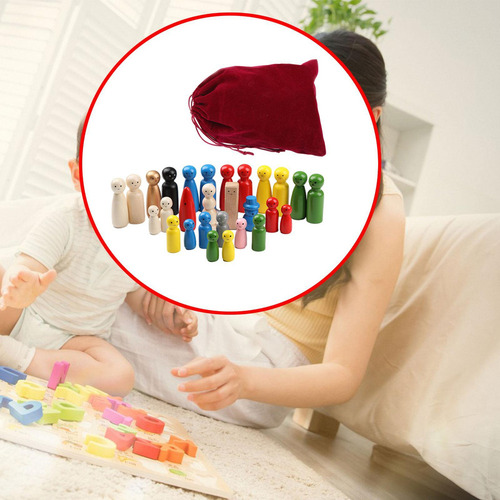 28 Muñecos De Madera Con Clavijas, Juego De Simulación,