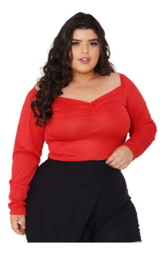 Cropped Plus Size - Modelo Cris - Rosa Soul