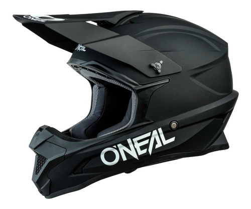 Casco De Motocross Enduro Oneal 1 Series Solid Negro Mate Tamaño del casco M (57-58 cm)