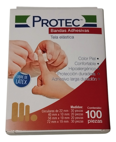 100 Bandas Adhesivas Diferentes Tamaños Para Cortadas Protec