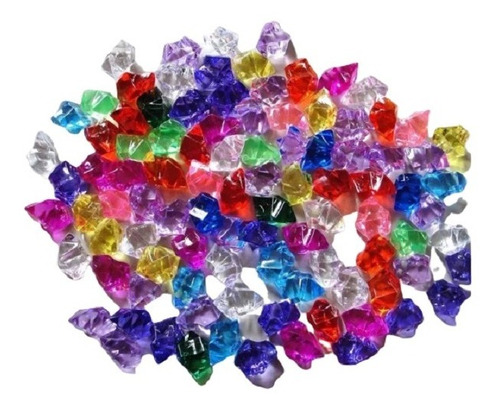 Bolsa Piedras Plasticas Decorativas De Colores Translúcidas 