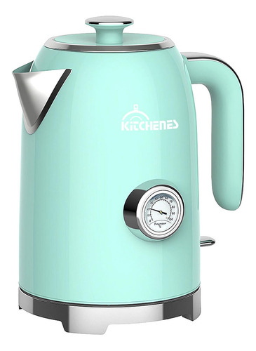 Tetera Hervidor Eléctrico Retro Vintage De 1.7l 1500w Color Verde aqua