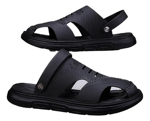 Sandalias De Verano Informales De Goma Pu Para Hombre, Talla