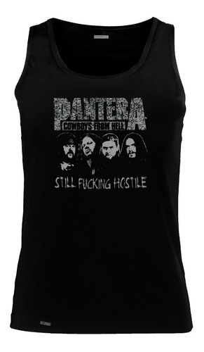 Camiseta Esqueleto Pantera Cowboys From Hell Banda Rock Sbo