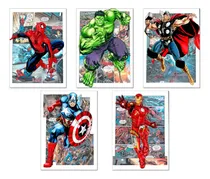 Comprar Kit 5 Placas Decorativas Quadro Super Heróis Quadrinhos