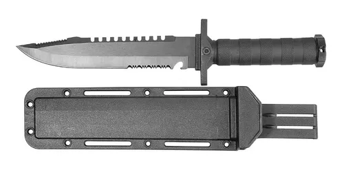 Cuchillo Tipo Rambo Eo Safe Imports Esi-5607 Campismo Militar Táctico Negro