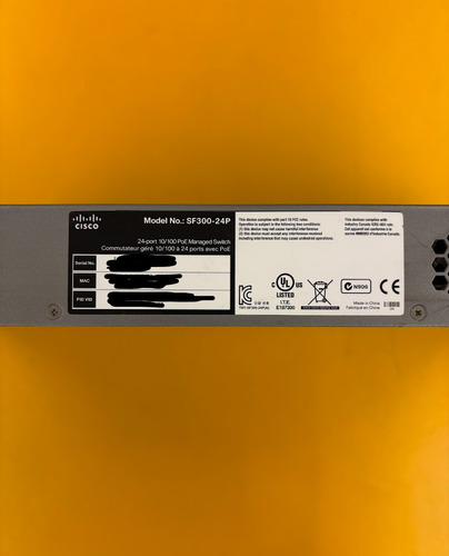Switch Cisco Sf300-24p + Cisco Uc300 (Usado)