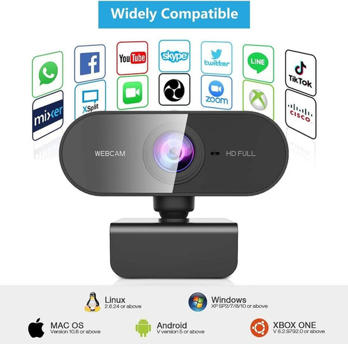 Camara Web Usb 1080p Webcam Con Microfono Para Computadora