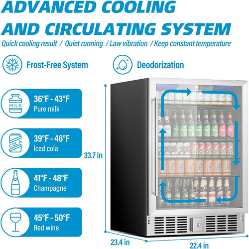 Erivess Mini Refrigerador De 5.3 Pies Cúbicos Para 166 Latas