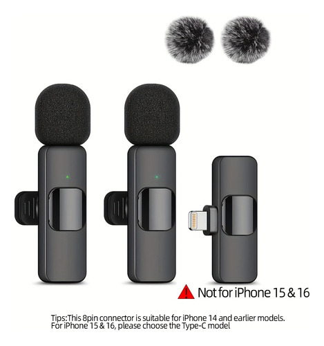 Micrófono Lavalier Inalámbrico: Para Teléfono, Usb-c, Plug &