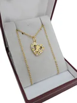 Comprar Hermoso Conjunto Cadena Y Dije 15 Años Enchapado En Oro 18kt