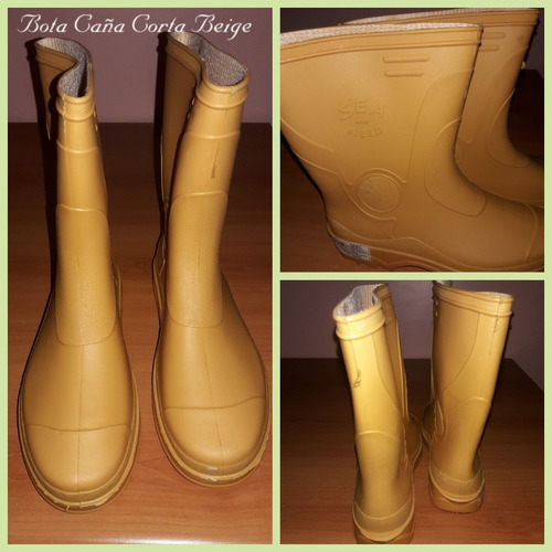Bota Sea Caña Corta Beige Sin Punta