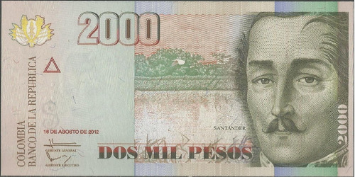 Colombia 2000 Pesos 16 Ago 2012 Bgw490r18