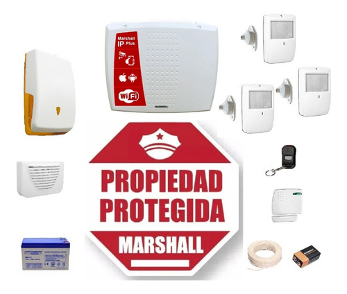 Kit Alarma Marshall Ip Inalambrica Sensores Magneticos Wifi
