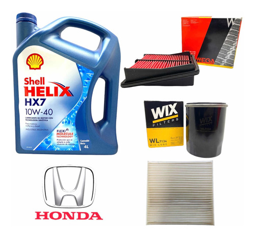 Kit Service Aceite Shell + 3 Filtros Honda Fit 1.5 05 A 08
