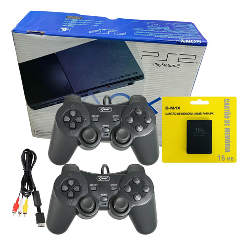 Playstation 2 Ps2 Revisado Garantia 2 Controles + Memory Card Vai Na Caixa (Recondicionado)