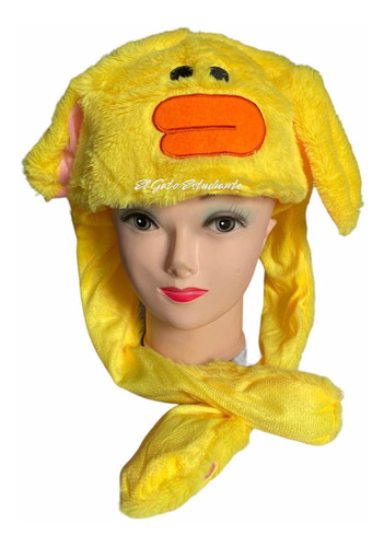 Gorro Felpa Pollo Pollito Orejas Móviles Kawaii 