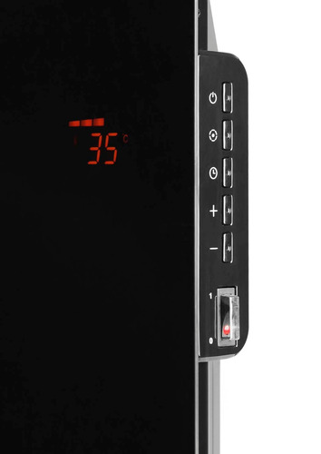 Panel Calefactor Atma Atvc1521p De Vidrio Bajo Consumo Display Digital Negro 220v 1500w