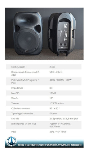 Wharfedale Pro Titan15-pb Par De Bafles 400w