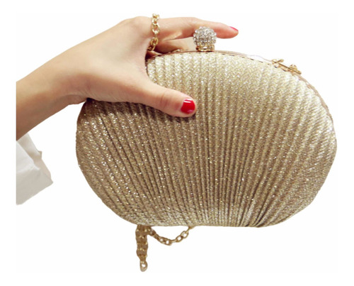 Bolsa Dama Elegante Noche Bolso * Te Encantará! * Color Champagne