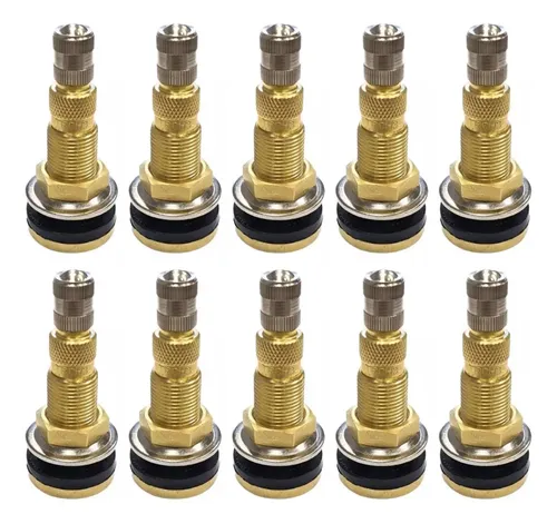 10 Unidades Válvula Pneu Sem Câmara Tr-618a Latão Fiontar