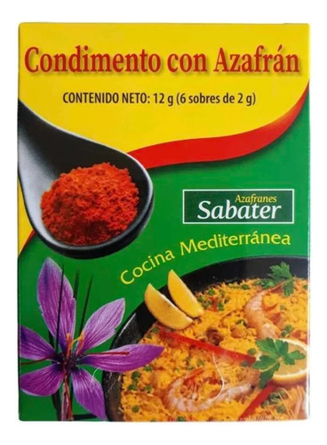 Condimento Con Azafran Sabater 6 Sobres