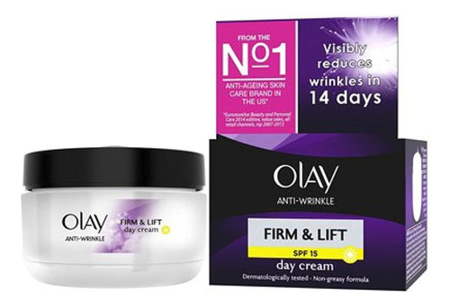 Olay Crema Antiarrugas Firm & Lift Spf 15 De 40+ Días, 1.7.