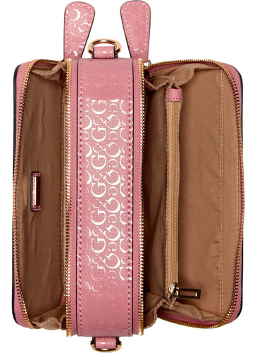 Bolsa Guess Factory Gg831114-mau Acabado de los herrajes Níquel Color Rosa Correa de hombro Rosa Diseño de la tela Lisa