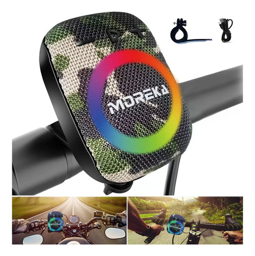 Moreka Altavoz Bluetooth Inalámbrico Para Bicicleta Rgb Led