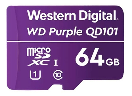 Memoria Microsd Wd Purple 64 Gb Ideal Para Videovigilancia