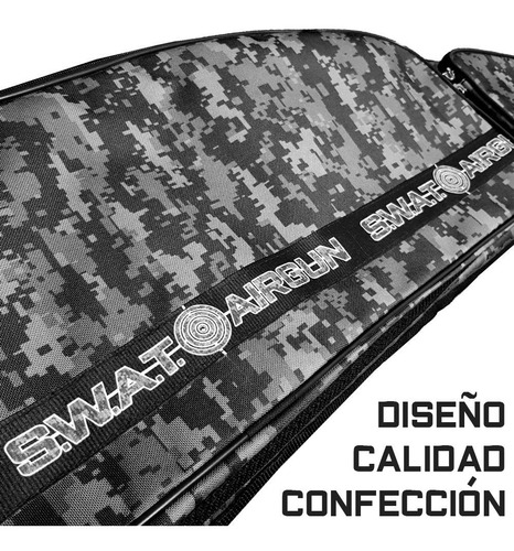 Imagen 8 de 10 de Funda Para Rifle Pcp Swat Airguns Bolsillo Inflador Mullida