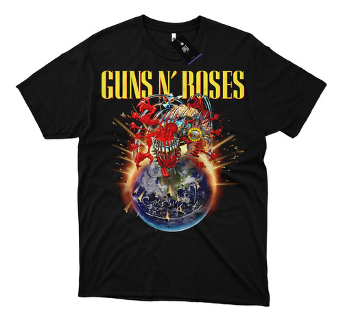 Camiseta Guns N' Roses Tour 2025 (com Datas) Plus Size