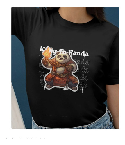 Polera Unisex Kung Fu Panda Po Fuego Algodon Estampado