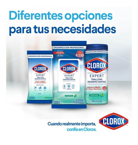 Toallitas Desinfectantes Clorox Expert 60 Un Sin Cloro
